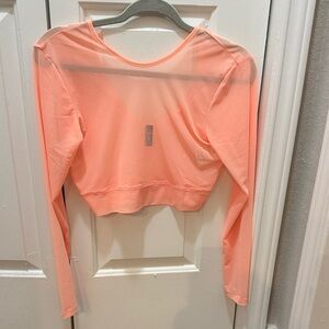 Under Armour Peach Sheer Long Sleeve Crop Top